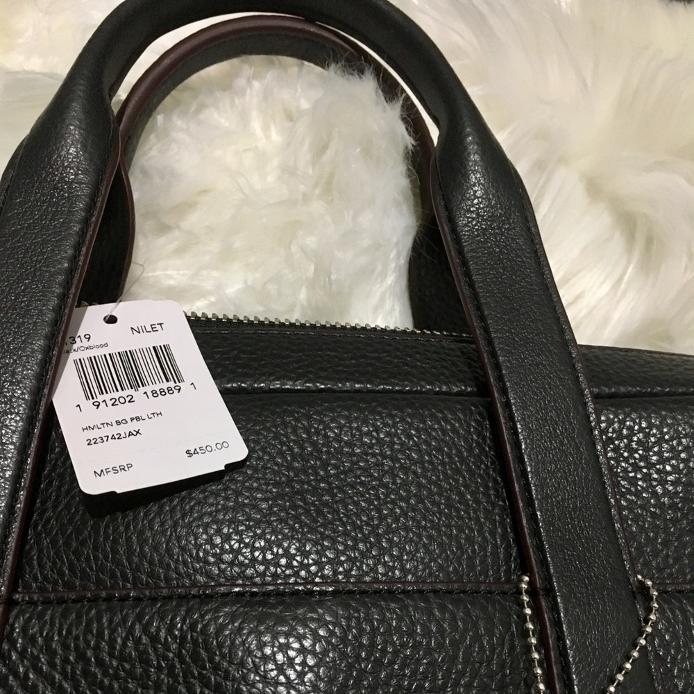 New Coach Hamilton Leather Briefcase Crossbody Bag
